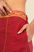Harem pants in cotton with embroidered waistline